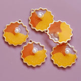 Wave Disc Pendant Epoxy Earrings DIY Jewelry Materials