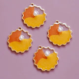 Wave Disc Pendant Epoxy Earrings DIY Jewelry Materials
