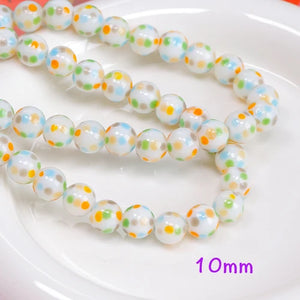 Colorful Polka Dot Glass Beads DIY Beaded Loose Beads