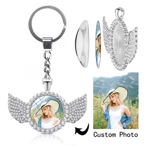 Customized Photo Crystal Glass Keychain for Women