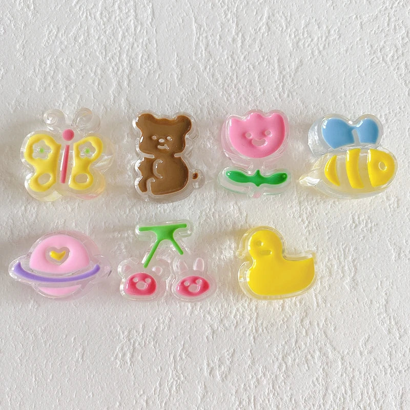 Oil Dripping Butterfly Bear Beaded DIY Hair Accessories
