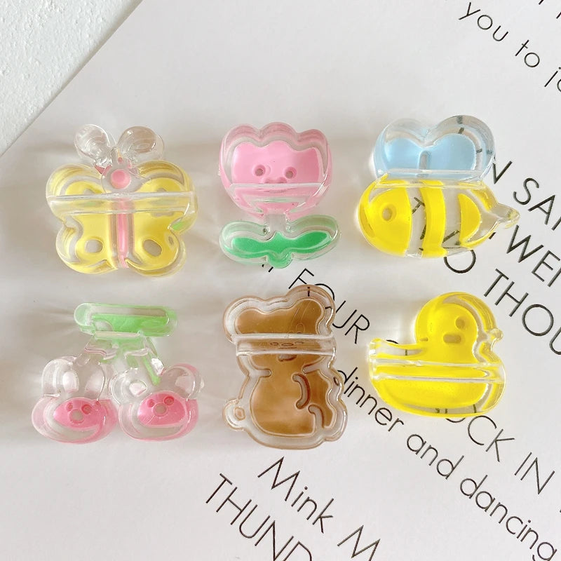 Oil Dripping Butterfly Bear Beaded DIY Hair Accessories