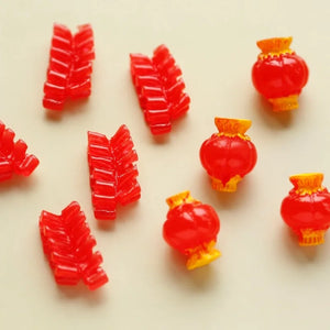 Festive Resin Pendant Lanterns and Firecrackers Earrings