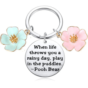 Flower Keychain - Play In The Puddles Inspirational Jewelry