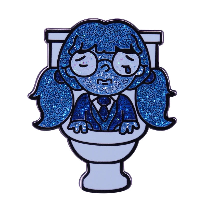 Moaning Myrtle Enamel Pin - Sad Ghost Girl in Potty