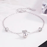 925 Silver Zircon Pendant Bracelet Girl Charm Jewelry Birthday Gift