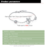 925 Silver Zircon Pendant Bracelet Girl Charm Jewelry Birthday Gift