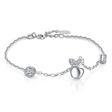 925 Silver Zircon Pendant Bracelet Girl Charm Jewelry Birthday Gift