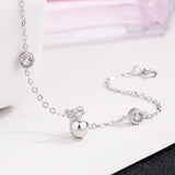 925 Silver Zircon Pendant Bracelet Girl Charm Jewelry Birthday Gift