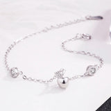925 Silver Zircon Pendant Bracelet Girl Charm Jewelry Birthday Gift