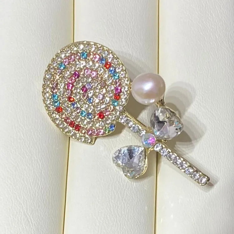 Lollipop Pearl Brooch for Women Large Freshwater Pearl Jewelry