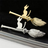 Cat On Magic Broom Hair Clips Hairpins Hairgrips Barrettes