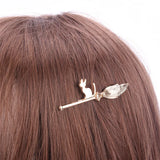 Cat On Magic Broom Hair Clips Hairpins Hairgrips Barrettes