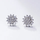 Real 925 Stud Earrings Crystal Jewelry Sterling Silver Women Earring