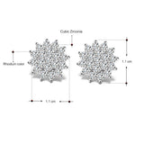 Real 925 Stud Earrings Crystal Jewelry Sterling Silver Women Earring