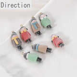 Mini Boy Girl Flocking Pendant DIY Earrings Jewelry Material