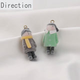 Mini Boy Girl Flocking Pendant DIY Earrings Jewelry Material