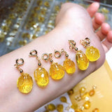 Amber Carved Cheongsam Pendant Charm Gemstone Jewelry Accessorie