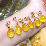 Amber Carved Cheongsam Pendant Charm Gemstone Jewelry Accessorie