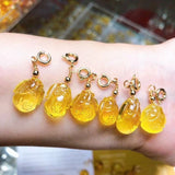 Amber Carved Cheongsam Pendant Charm Gemstone Jewelry Accessorie