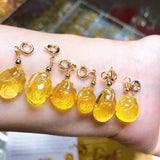 Amber Carved Cheongsam Pendant Charm Gemstone Jewelry Accessorie