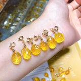 Amber Carved Cheongsam Pendant Charm Gemstone Jewelry Accessorie