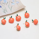 Peach Alloy Drip Oil Pink Peach Earrings S925 Silver DIY Hand Earring