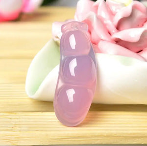Pink Chalcedony Pendant Hibiscus Jade Safe Female Models Wishful Green Beans