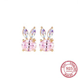 Sterling Silver Rabbit Stud Earrings