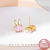 Sterling Silver Rabbit Stud Earrings