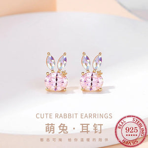 Sterling Silver Rabbit Stud Earrings