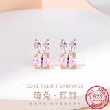 Sterling Silver Rabbit Stud Earrings