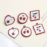 Red Geometric Pendant S925 Earrings DIY Jewelry