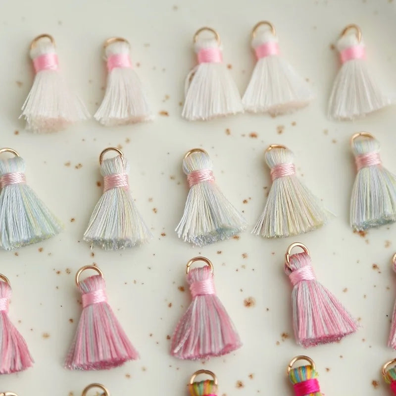 Silk Texture Cotton Thread Tassel Earrings DIY Hair Accessories