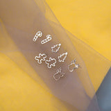 Sterling Silver Christmas Tree Elk Stud Earrings for Women