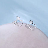 Sterling Silver Christmas Tree Elk Stud Earrings for Women