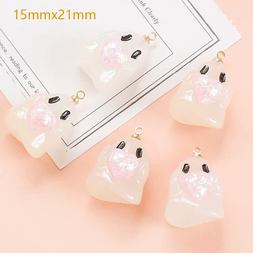 Resin Ghost Pendant Necklace Beads DIY Material
