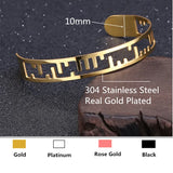 Personalized Name Cuff Bracelet Stainless Steel Adjustable ID Nameplate Bangle