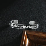 Personalized Nameplate Bracelet Heart Stainless Steel Adjustable