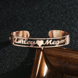 Personalized Nameplate Bracelet Heart Stainless Steel Adjustable