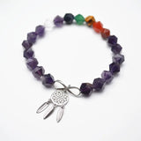 Amethyst Diamond Beads Bracelet with Aeolian Bells