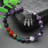 Amethyst Diamond Beads Bracelet with Aeolian Bells