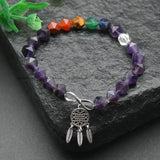 Amethyst Diamond Beads Bracelet with Aeolian Bells
