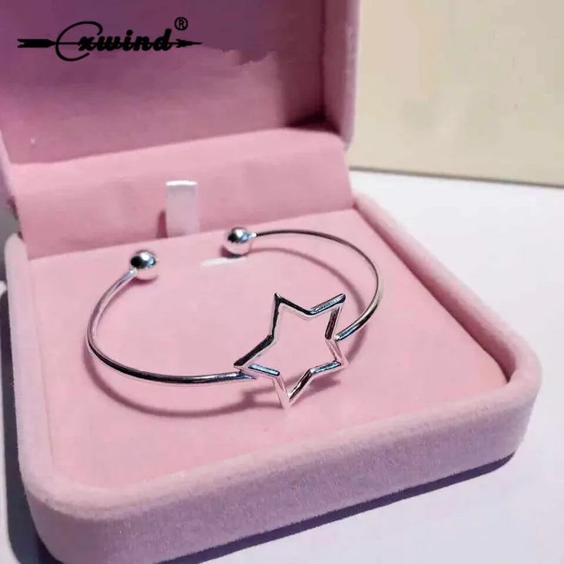 Cxwind Hollow Star Bracelet Double Ball Charm Bangle Cuff Kids Birthday