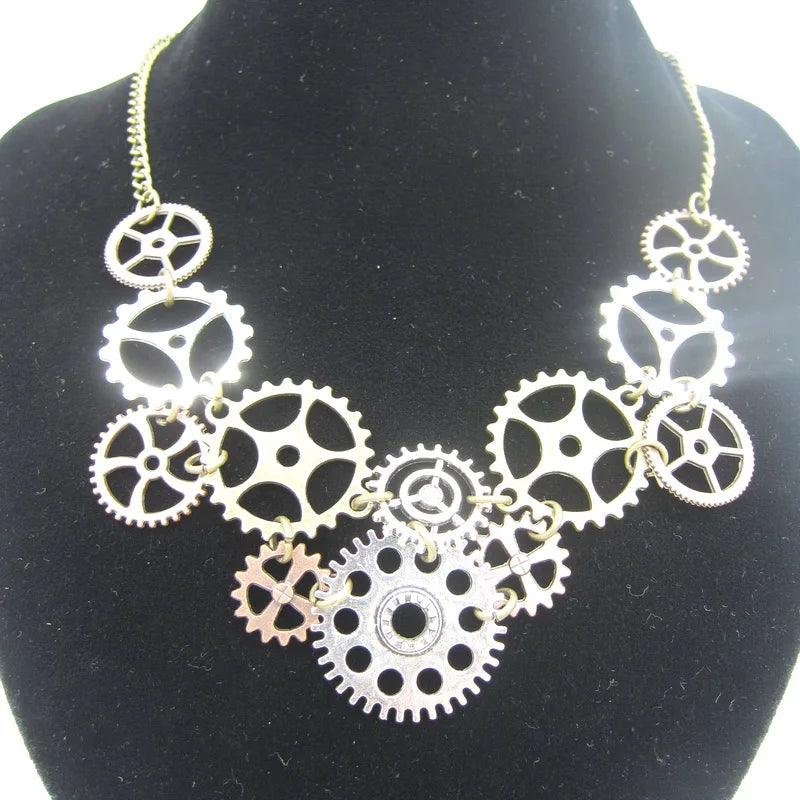 Steampunk Necklace Butterfly Robot Owl Spider Horse Key Wing Lion Crystals