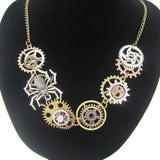 Steampunk Necklace Butterfly Robot Owl Spider Horse Key Wing Lion Crystals
