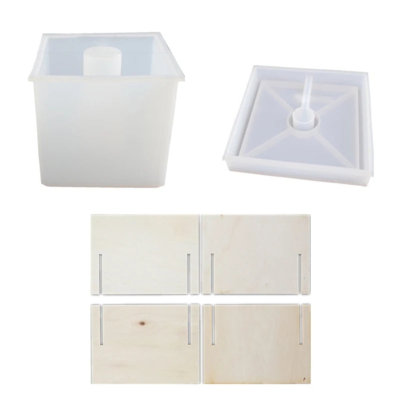 Cylinder Light Resin Mold Square Hexagonal Lamp Holder