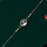 Natural Icy Chalcedony Egg Noodles S925 Silver Inlaid Ice Temperament