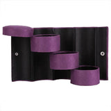 Cylinder Flannel Jewelry Organizer Box 3 Layer