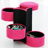 Velvet Jewelry Storage Roll Case Cylinder Shape